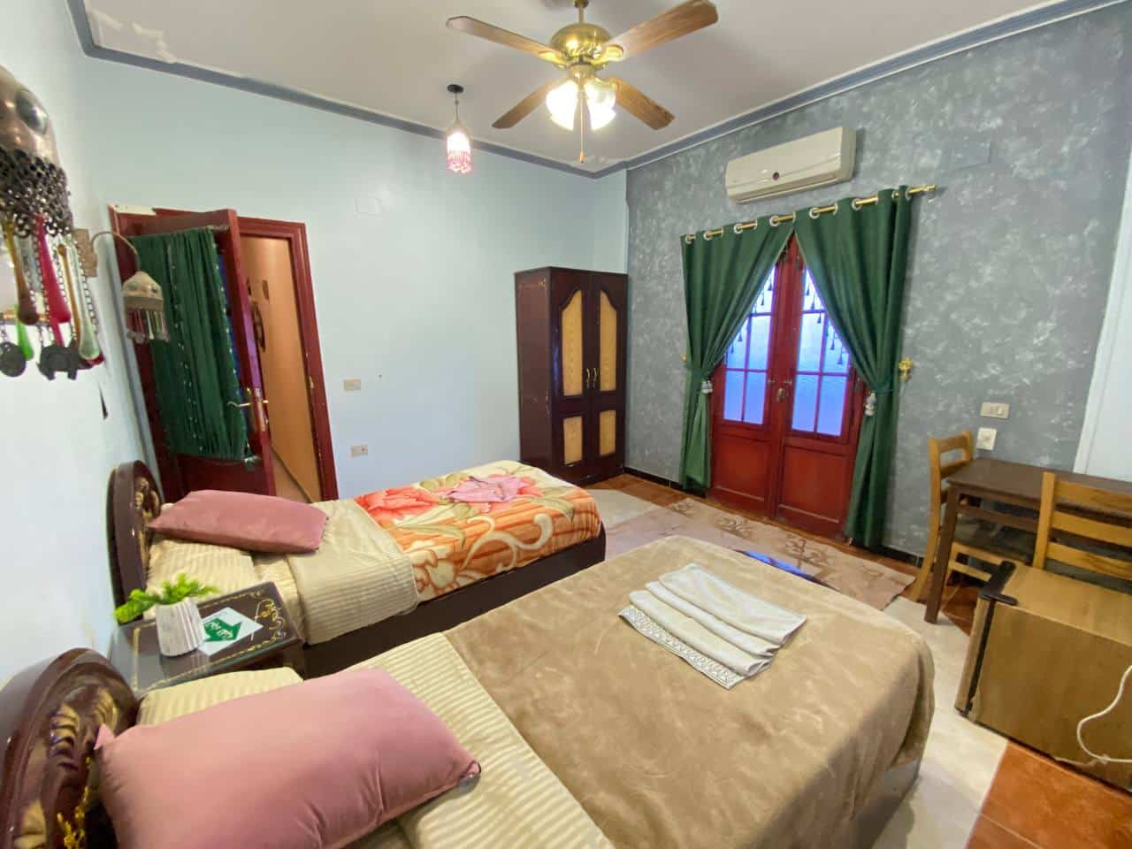 Private hotel room with bathroom